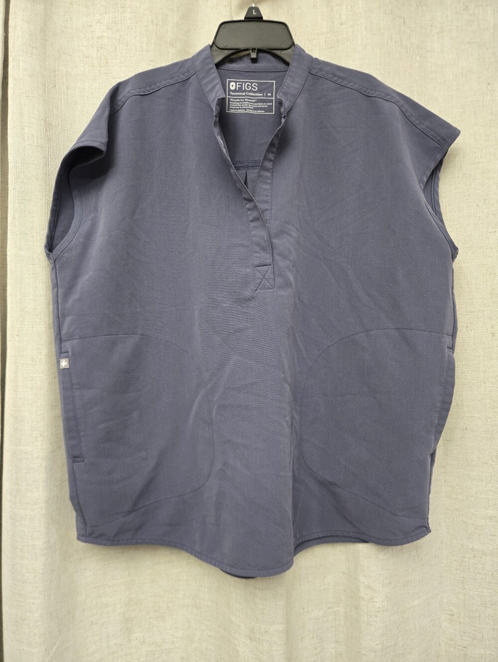 FIGS Rafaela Oversized Scrub Top M Space Navy Technical Collection